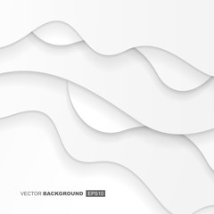 White Modern Fluid Background Composition with Waves and Shadows