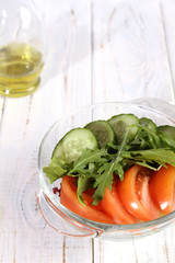 Salad Dressed with Olive Oil