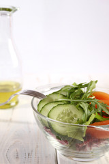 Salad Dressed with Olive Oil