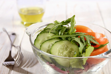 Salad Dressed with Olive Oil