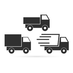 delivery car icon isolated on white background, vector illustration