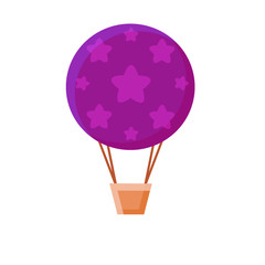 Purple hot air balloon clipart, isolated white background