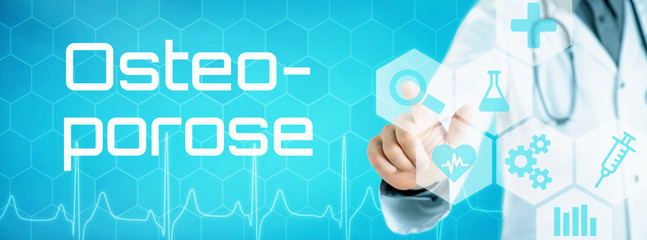 Arzt mit futuristischem Interface - Osteoporose