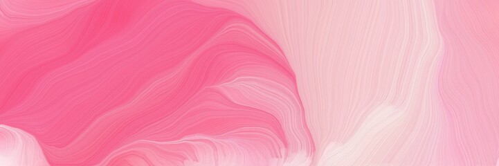colorful horizontal banner. contemporary waves illustration with light pink, baby pink and pale violet red color