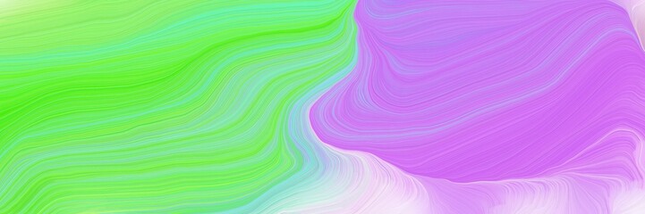 Fototapeta premium colorful horizontal banner. modern waves background illustration with moderate green, violet and light green color