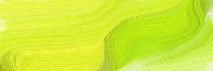 colorful horizontal banner. modern soft swirl waves background illustration with green yellow, khaki and pale golden rod color