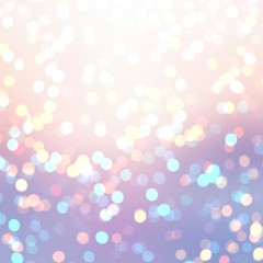 Golden and blue bokeh shimmer on pink lilac background. Glitter defocus illustration. New Year elite blur texture. Christmas iridescent abstract image. 