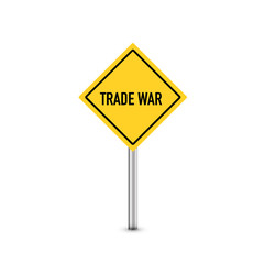 Trade War - street sign. Vector illustration