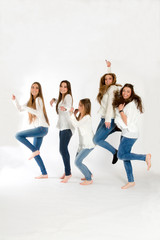 Naklejka premium Group of happy girls