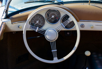 Lenkrad Cockpit Tachometer Sportwagen, Steuer, Vintage, Drehzahlmesser Scheibenwischer...