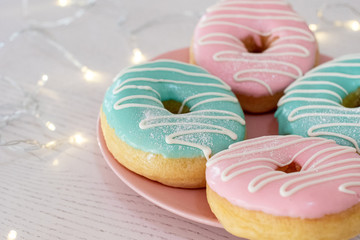Christmas donuts isolated. Christmas and New Year celebration concept. 