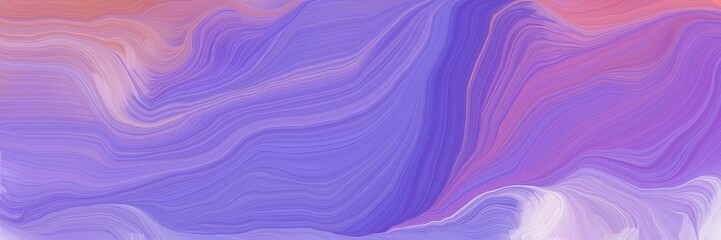 dynamic horizontal banner. elegant curvy swirl waves background illustration with medium purple, pastel violet and lavender blue color
