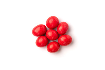 Color dragee isolated on white background.
