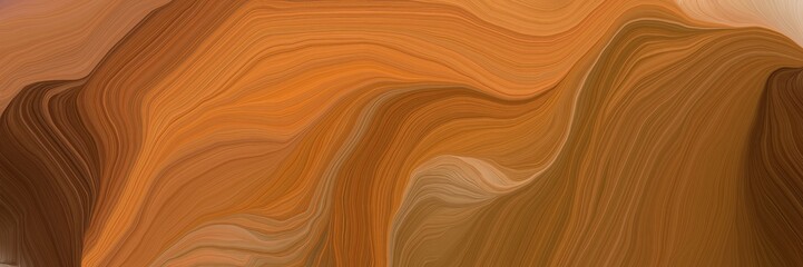 horizontal banner with waves. contemporary waves illustration with sienna, chocolate and bronze color