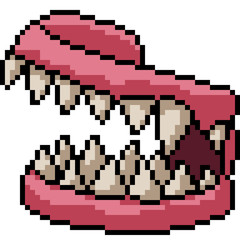 Fototapeta premium vector pixel art fake fang
