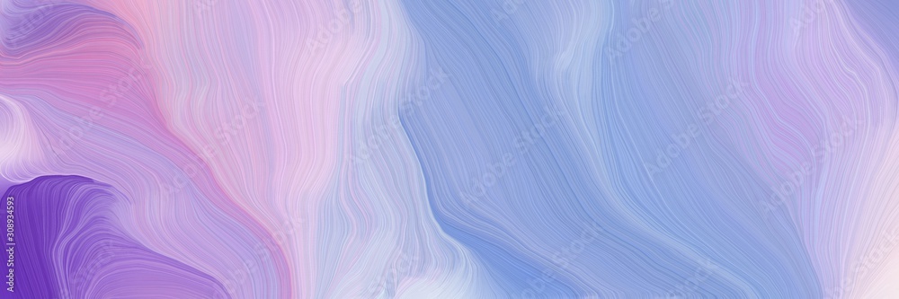 Poster dynamic horizontal banner. modern soft swirl waves background design with light pastel purple, thist