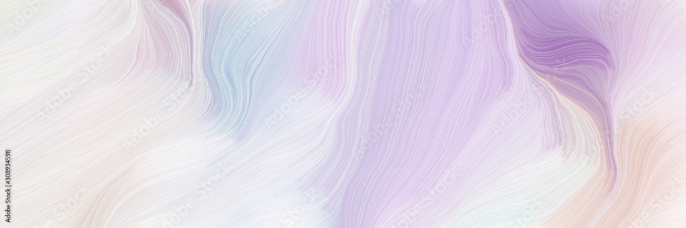 Poster dynamic horizontal banner. modern curvy waves background design with lavender, pastel purple and thi