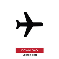 Airplane vector icon, simple sign for web site and mobile app.