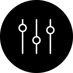 Black Circle Volume Bar Icon With White Background