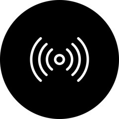 Black Circle Airdrop Signal Icon With White Background