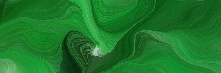 horizontal banner with waves. abstract waves design with forest green, pastel green and very dark green color