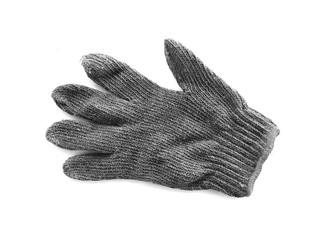Black gloves prevent coldness on white background.