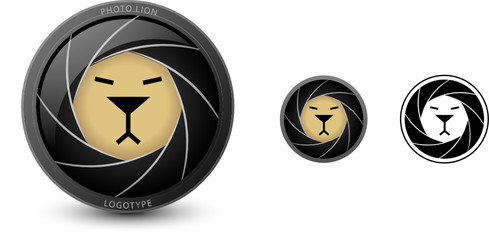Photo lion logotype, smart creative icon