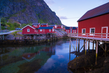 Fototapeta premium typical red norwegian houses