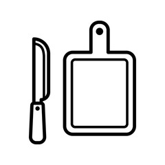 cutting board - kitchen utensils icon vector design template