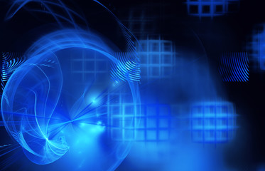 Fractal background for use in creativity and design projects. Technological fractal. Abstract illustration