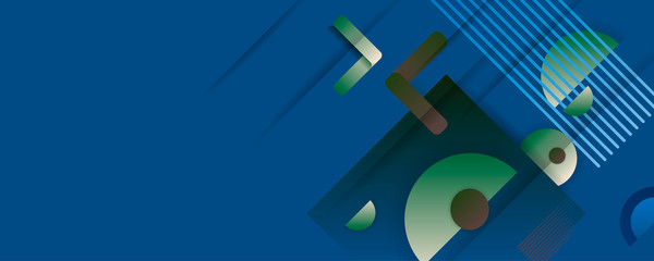 Abstract classic blue dark modern colors geometric shape and shadows editable vector design