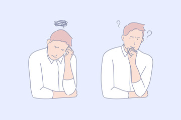 Frustration, confusion, depression concept