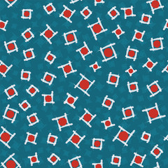 Red circles in squares abstract pattern representing the Japanese flag. Modern Japanese print seamless vector design