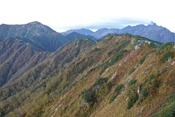 Naklejka premium Landscape of Jonen mountains (Japan alps / Japanese mountains)