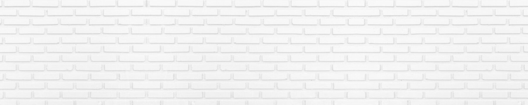 Fototapeta White brick wall texture background. panorama picture
