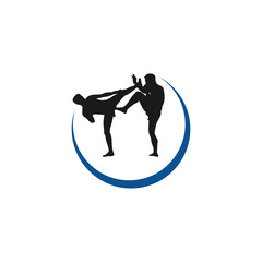 Fighting logo template, creative design concept, vector