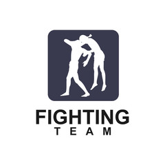 Fighting logo template, creative design concept, vector