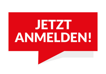 Jetzt anmelden  St&ouml;rer Sprechblase