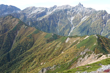Naklejka premium Landscape of Jonen mountains (Japan alps / Japanese mountains)