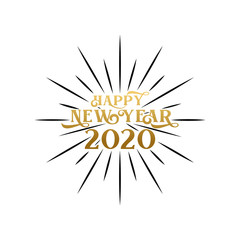 2020 asbtract vector background illustration. Happy 2020 New Year for print, pattern, graphic resources. Holiday Vector Illustration With Luxury Gold and isolated on white background.