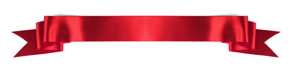 Satin ribbon banner on white