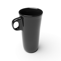 Black cup isolated on a white background