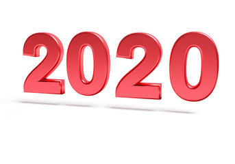 Red numbers of New Year 2020