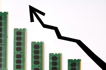 ITの好況を青い矢印で表した図