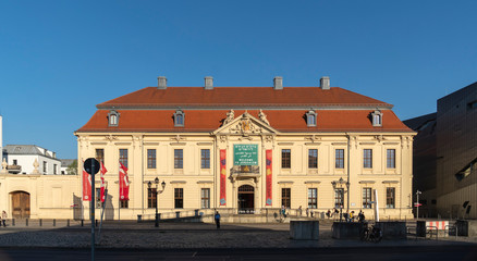 Fototapeta na wymiar Berlin, Germany - April 19, 2019: Exterior of the Jewish Museum Berlin (Jüdisches Museum Berlin), the largest Jewish museum in Europe, consisting of three buildings