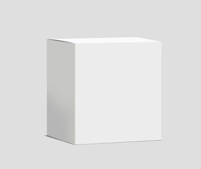 3d box isolated on white background, 3d box mockup