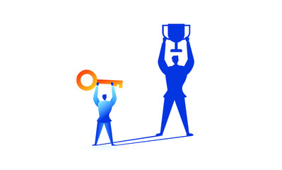 business leaders represent their own shadow as a winner