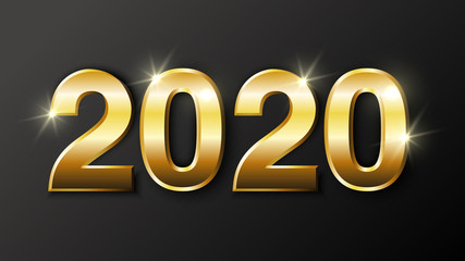 Happy New Year 2020 - New Year Shining background.