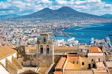 Fotobehang Napels Aerial view of Naples from Castle Sant`Elmo, Campania, Italy