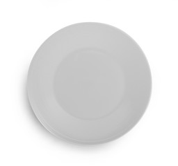 empty white plate on white background